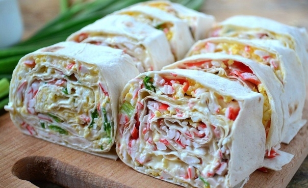 Закуска из лаваша с крабовыми палочками
