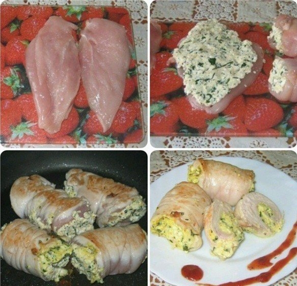 РУЛЕТ ИЗ КУРНОГО ФИЛЕ С ТВОРОГОМ РУЛЕТ ИЗ КУРНОГО ФИЛЕ С ТВОРОГОМ