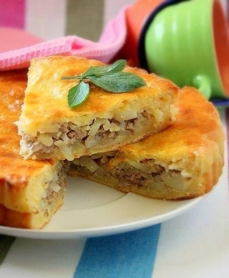 Мясной пирог с картофелем - на сытный ужин