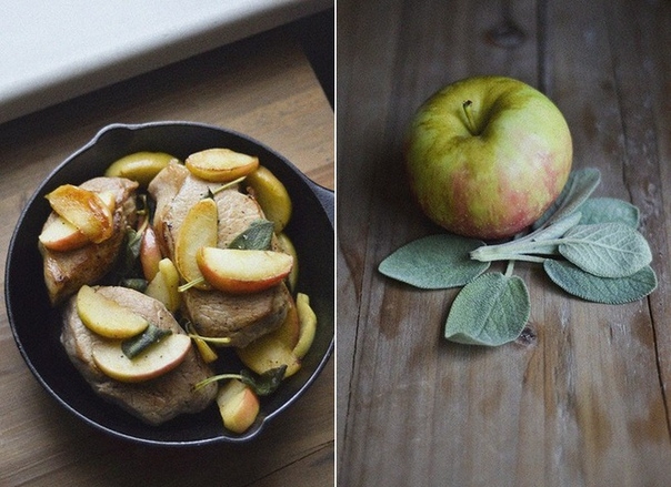 Рецепт свиных отбивных с яблоками