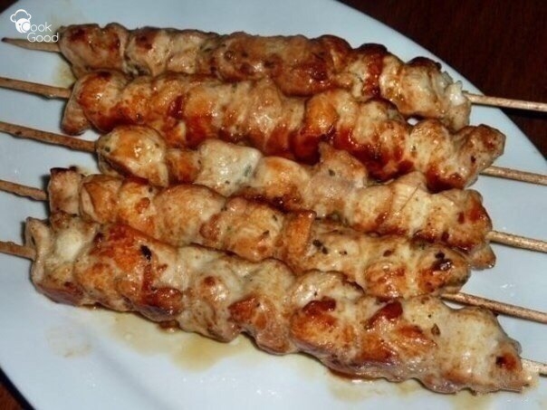 Куриный шашлык в духовке Куриный шашлык в духовке