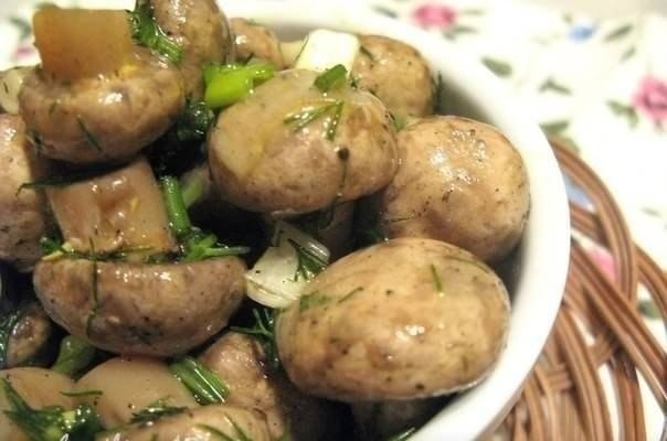 Маринованные шампиньоны (быстрый рецепт)