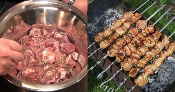 Вкусный шашлык под особым маринадом.