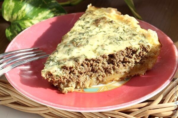 Открытый пирог с печенью