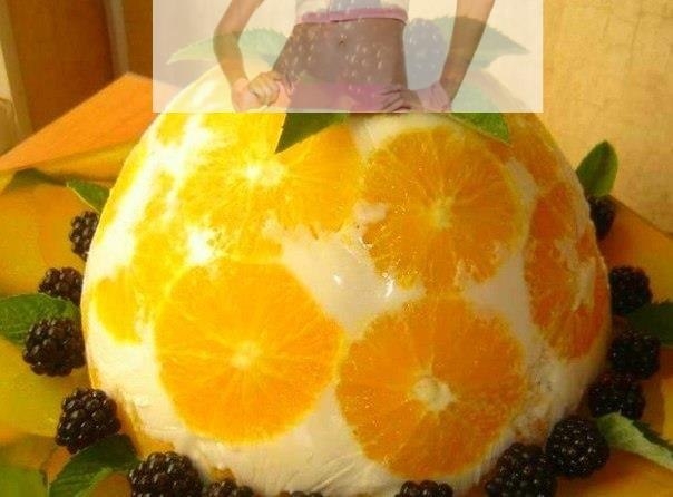 Желейный торт "Апельсины в йогурте"