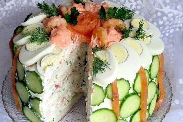 Скандинавский закусочный торт.