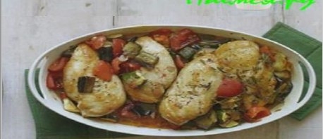 КУРИЦА ЖАРЕНАЯ С БАКЛАЖАНАМИ И КАБАЧКАМИ