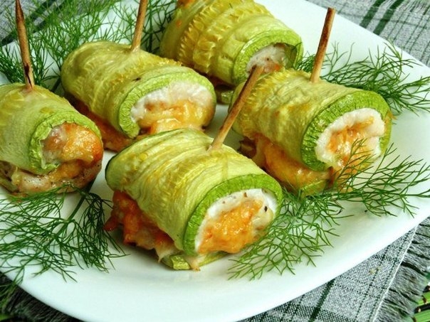 Кабачковые рулетики — полезная вкуснятина! Кабачковые рулетики — полезная вкуснятина!