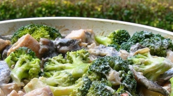 Курица с брокколи, тушеная в сливках Курица с брокколи, тушеная в сливках