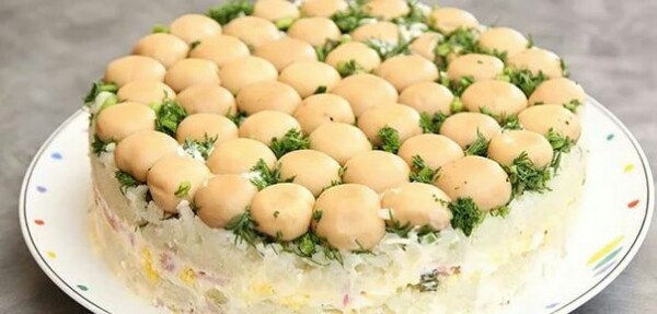 Салат "Грибная поляна" - Пошаговый рецепт. Салат "Грибная поляна" - Пошаговый рецепт.