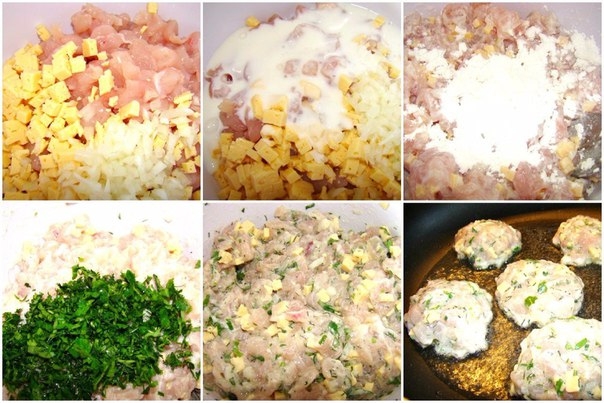 Куриные котлеты с сыром.Котлетки получаются сочными и очень вкусными