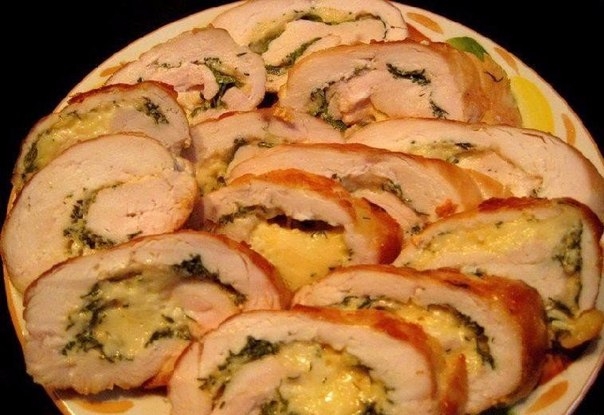 Рулет с курицей и фасолью Рулет с курицей и фасолью