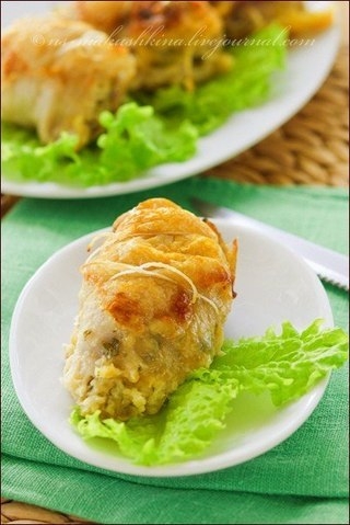 Фаршированные сыром куриные бедра Фаршированные сыром куриные бедра