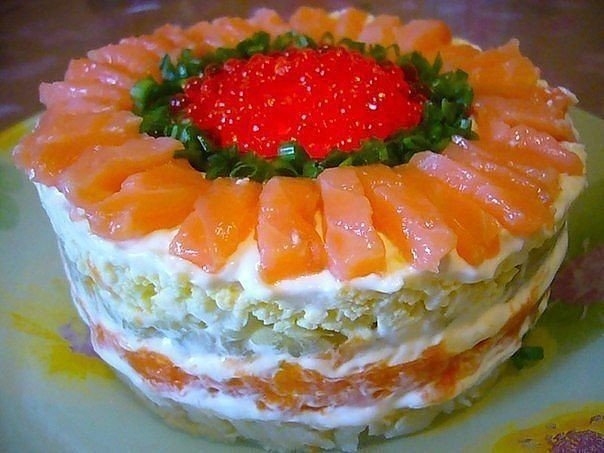 Роскошный Салат с семгой! Звезда любого стола!
