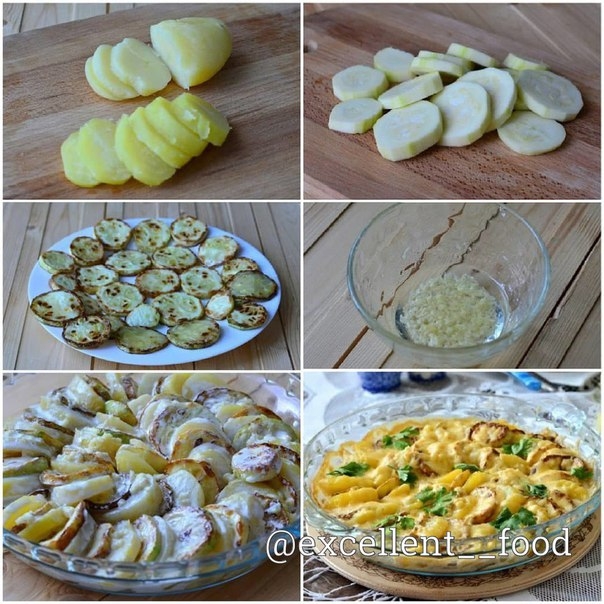Картофельная запеканка с кабачком