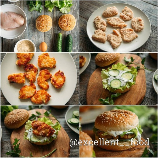 Бургеры с курицей и сметанным соусом Сохрани рецептик!