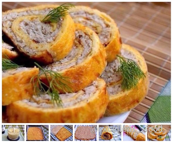 Рулет с куриным фаршем
