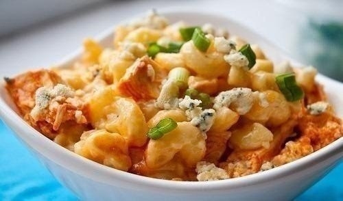 Макароны с сыром и курицей