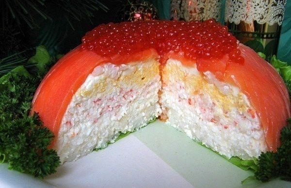 Рыбный закусочный торт &laquo;Рыбацкая удача&raquo;