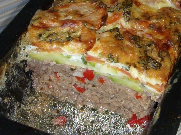 Мясная запеканка с овощами!