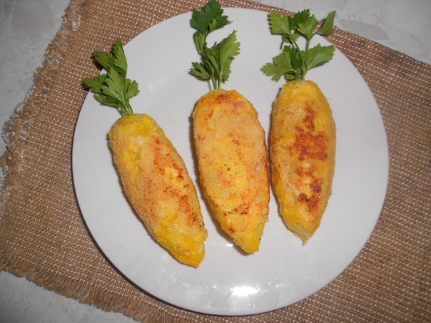 Зразы-морковки с вешенками и мясом Зразы-морковки с вешенками и мясом
