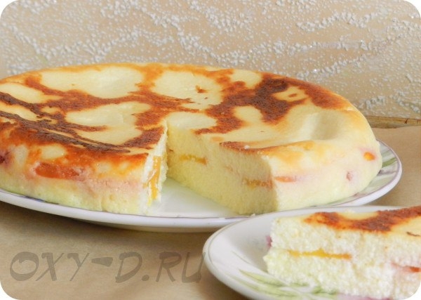 Кокосовая запеканка с персиками