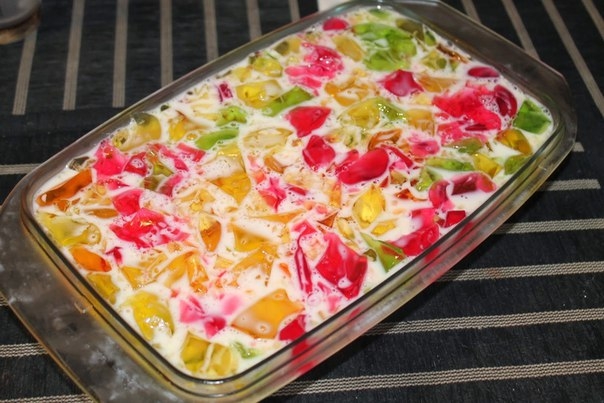 ДЕСЕРТ ИЗ ЖЕЛЕ СО СГУЩЁНКОЙ.