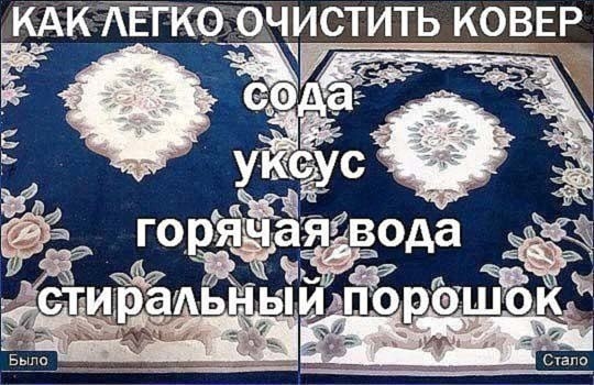 Как легко очистить ковер Берем на заметку, хозяюшки!