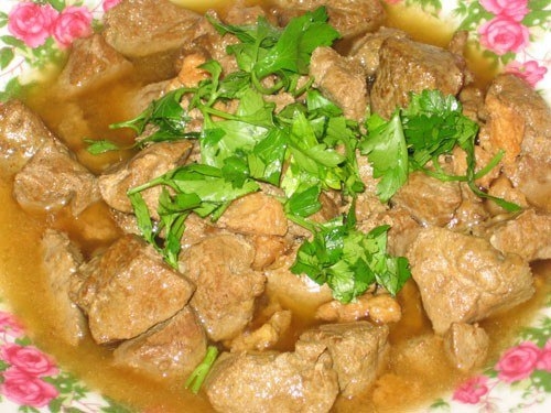 Печенка с курдючным жиром. Очень вкусно!