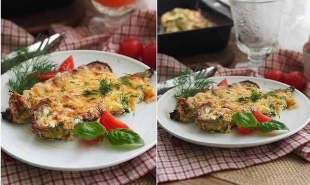Запеченные кабачки со сметаной и сыром