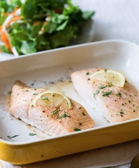 Здоровый ужин за 30 минут - запеченное филе лосося