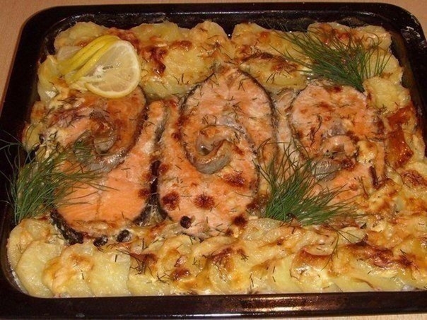 ФОРЕЛЬ С КАРТОФЕЛЕМ В ДУХОВКЕ