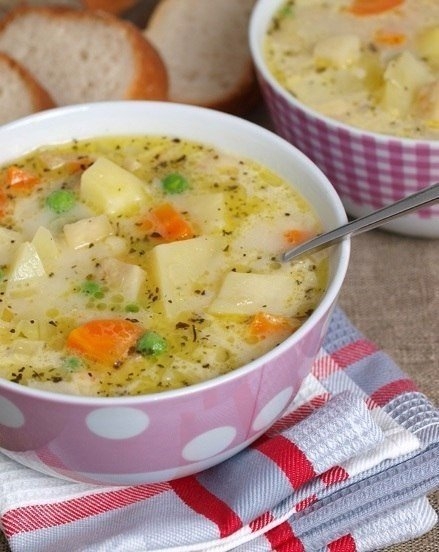 Молочный суп с овощами Молочный суп с овощами