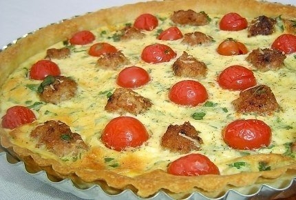 Киш с мясными шариками