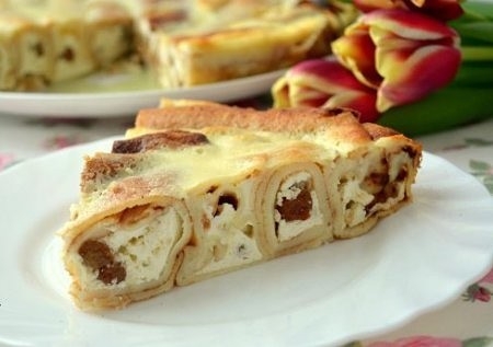 Блинная "улитка" с творожной начинкой