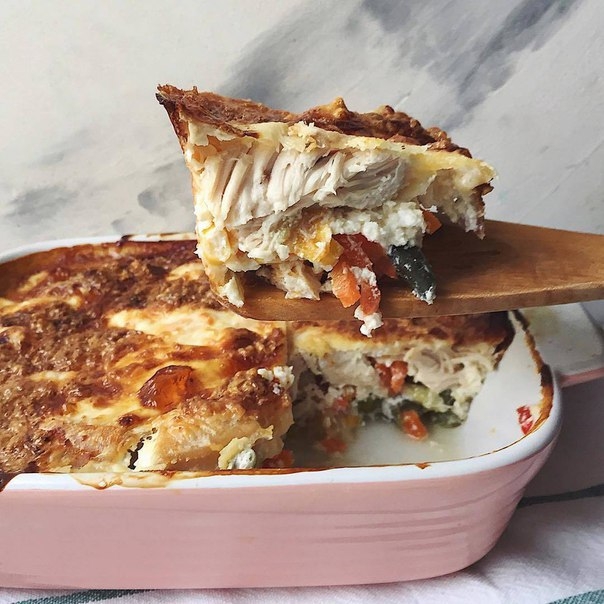Очень вкусная куриная запеканка с овощами Очень вкусная куриная запеканка с овощами