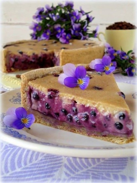 Кофейный пирог с черникой