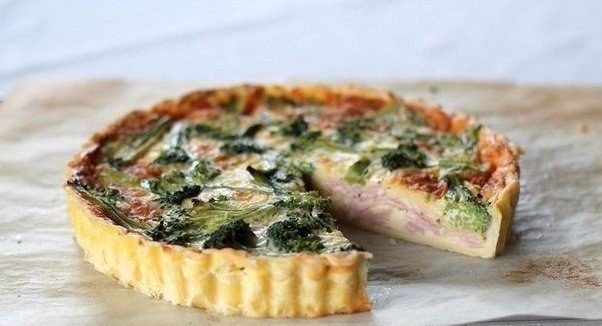 Пирог с ветчиной, брокколи и сыром. Пирог с ветчиной, брокколи и сыром.