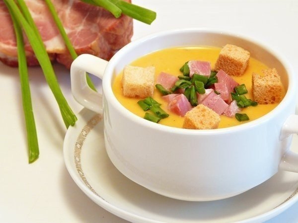 Картофельный суп-пюре с зеленым луком