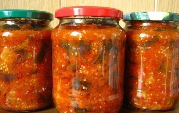 Салат на зиму из кабачков и баклажан(готовил в мультиварке)