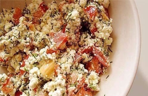 Творожный салатик с овощами Творожный салатик с овощами