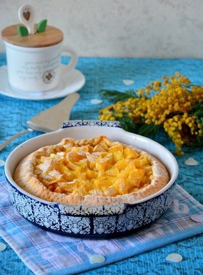 Кокосовый пирог с яблоками и апельсином