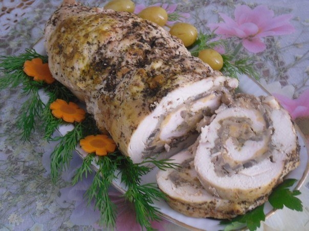 РОЛАДА ИЗ КУРИЦЫ С ГРИБАМИ И СЫРОМ РОЛАДА ИЗ КУРИЦЫ С ГРИБАМИ И СЫРОМ