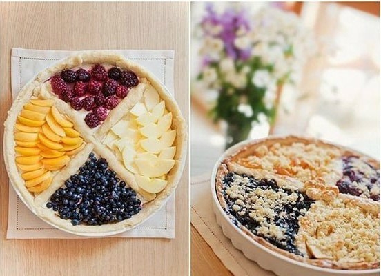 •Четырёхцветный фруктовый пирог • •Четырёхцветный фруктовый пирог •