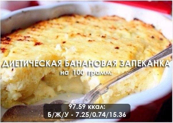 Диетическая банановая запеканка Диетическая банановая запеканка