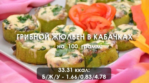 Грибной жюльен в кабачках: оригинально и полезно!