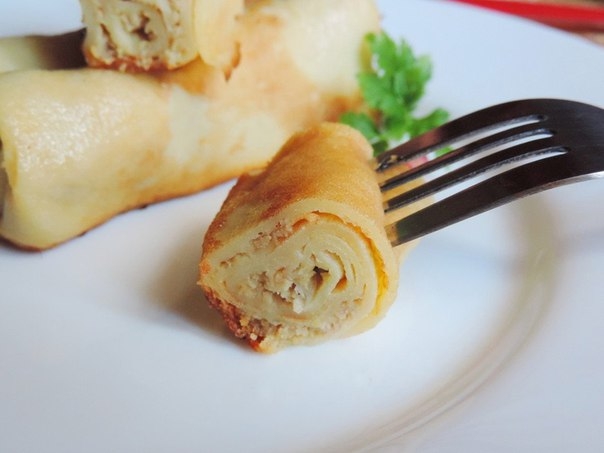 Блинчики с мясной начинкой
