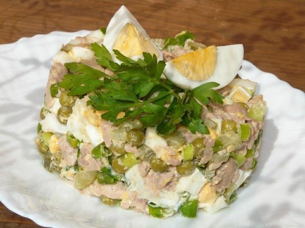 Салат из печени трески "Нежный"