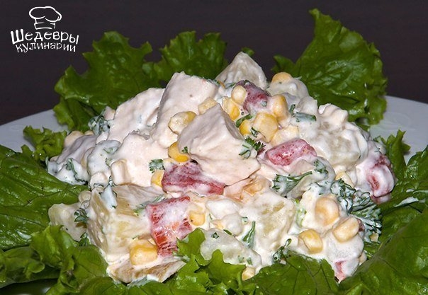 САЛАТ ИЗ КУРИЦЫ С АНАНАСОМ