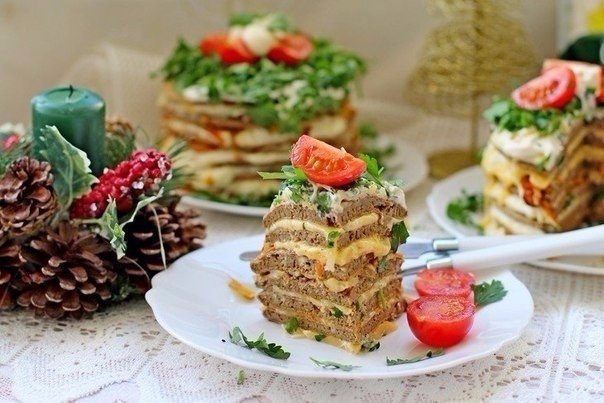 Печёночные мини-тортики на Новый Год!